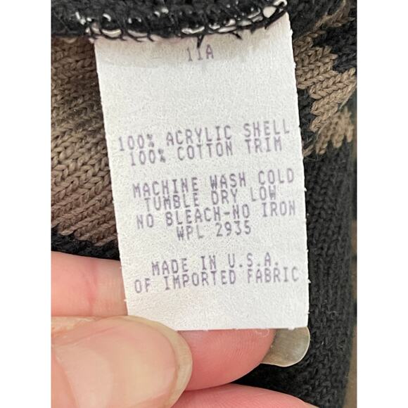 Norm Thompson Velour Pullover Moose Fair Isle 1/2 Zip Sweatshirt Shacket Large - Picture 10 of 10